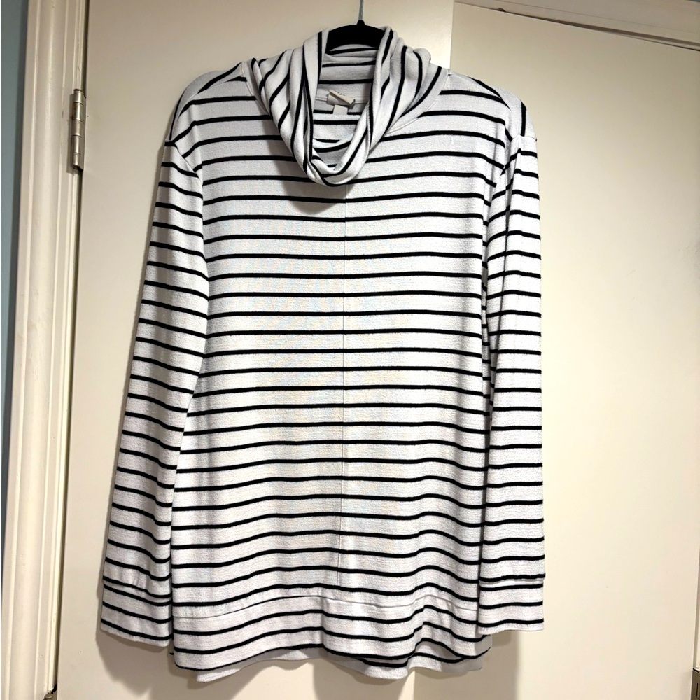 Striped Cowl Neck Tunic